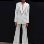 White sequins suit
