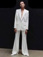 White sequins suit
